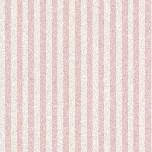 Bild: Rasch Textil Tapete 289045 Petite Fleur 4 - Streifenmuster (Weiß/Rosa)