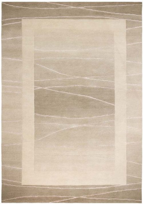 Bild: Original Nepal Bordürenteppich Linea (Beige; 90 x 160 cm)