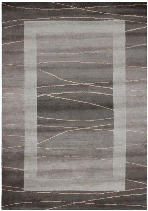 Bild: Original Nepal Bordürenteppich Linea (Hellbraun; 170 x 240 cm)