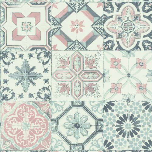 Bild: Caselio Tapete Fliesen MATERIAL CARREAUX  MATE69620000 (Rosa)