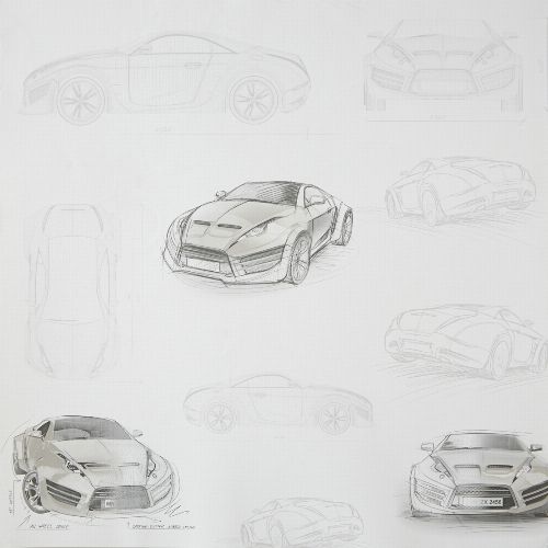 Bild: ONLY BOYS - Tapete OLB64739090: Concept Car (Grau)