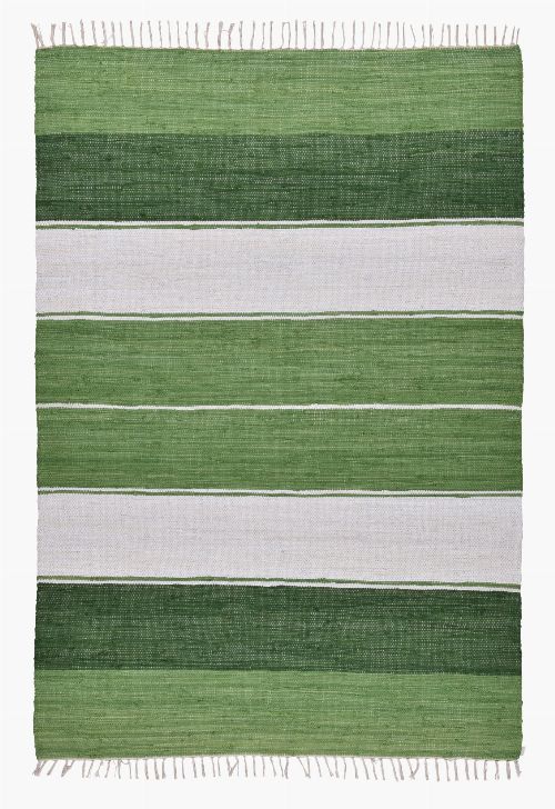 Bild: Webteppich Happy Design Stripes (Grün; 230 x 160 cm)