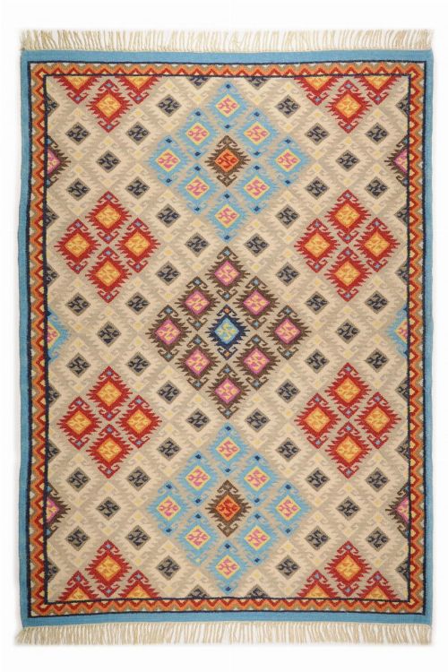 Bild: Ethno Teppich Kelus 6090 (Beige; 70 x 140 cm)
