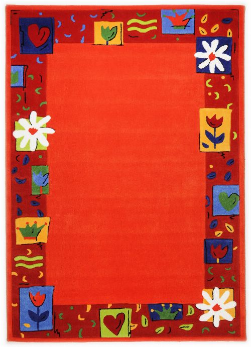 Bild: Kinderteppich Blumen Kindergarten MH-3657 (Orange; 120 x 180 cm)