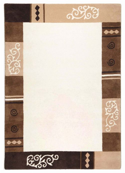 Bild: Schurwollteppich Ambadi Bordüre (Beige; 90 x 160 cm)