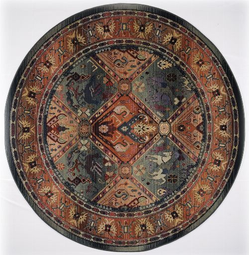 Bild: Teppich Gabiro 13 - rund (Grün; 120 cm rund)