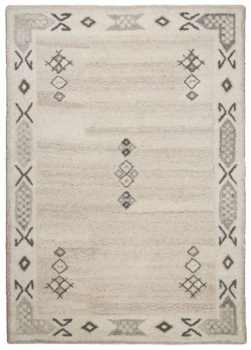 Bild: Royal Berber Teppich Bordüre - meliert (Beige; 160 x 230 cm)