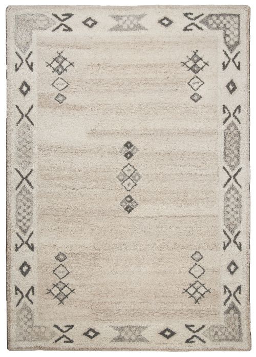 Bild: Royal Berber Teppich Bordüre - meliert (Beige; 60 x 90 cm)