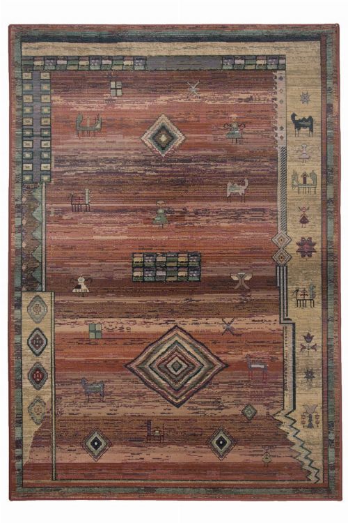 Bild: Teppich Gabiro Des.002 Gabbeh Optik (Terrakotta; 68 x 135 cm)