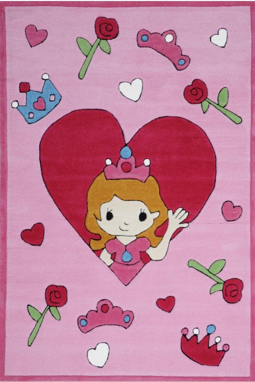 Bild: Kinderteppich Tiere Kindergarten MH-4128 (Rose; 120 x 180 cm)