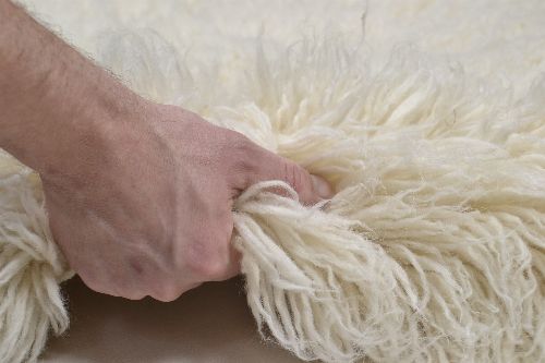 Bild: Schurwollteppich Super Flokati Uni (Beige; 70 x 140 cm)