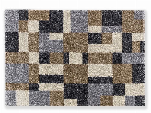 Bild: Astra Hochflor Teppich Savona - Kästchen - Braun