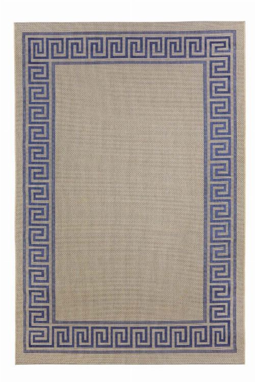 Bild: Outdoor Teppich Griechische Bordüre - Blau