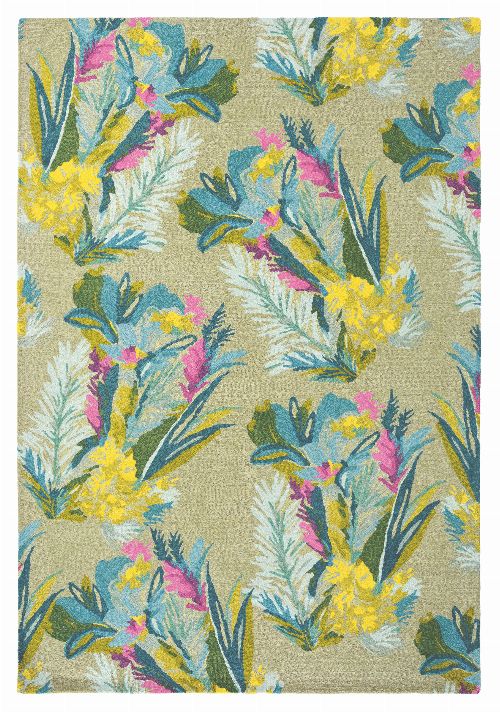 Bild: Designer Schurwollteppich Jungle 18307 - Bunt