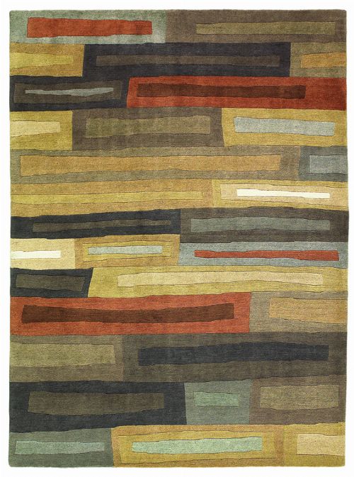 Bild: Designer Schurwollteppich Yara Bricks 199705 - Dunkelbraun