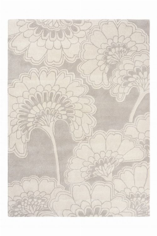Bild: Florence Broadhurst Designerteppich Japanese Floral - Grau