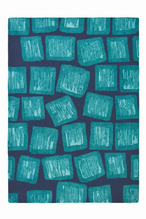 Bild: Designer Schurwollteppich Estella Dice - Türkis
