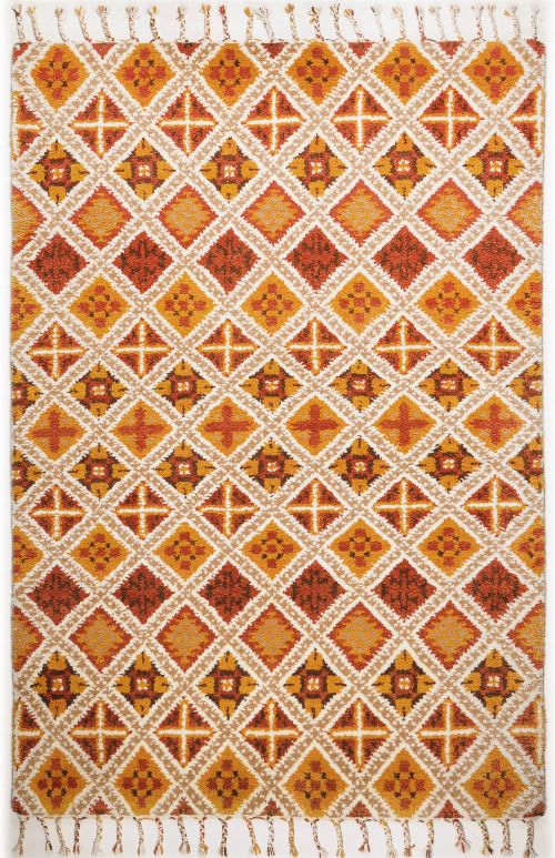 Bild: Fransenteppich Marmoucha - Terracotta