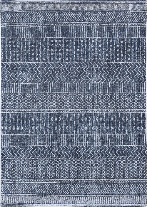 Bild: Louis de poortere Baumwollteppich Agadir (Scarab Blue; 140 x 200 cm)