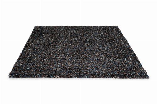 Bild: Schurwollteppich Dots (Braun/Blau; 140 x 200 cm)