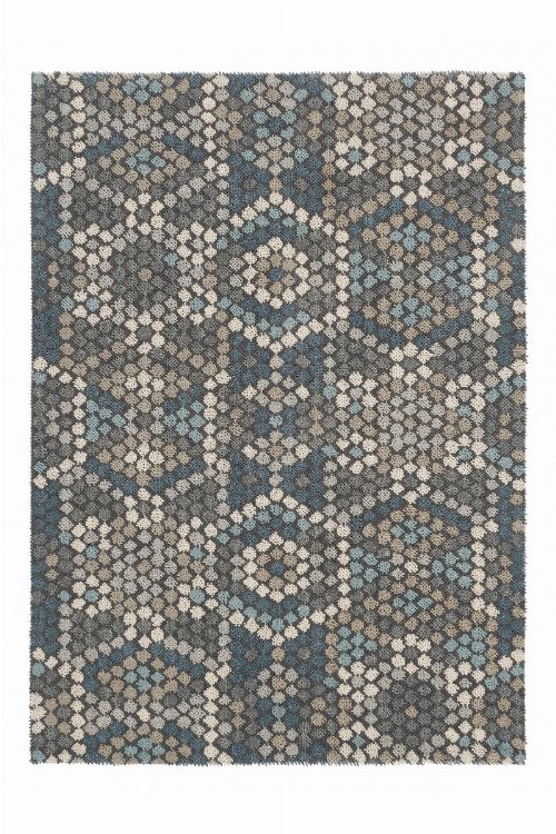 Bild: Schurwollteppich Dart Mexico - Grau