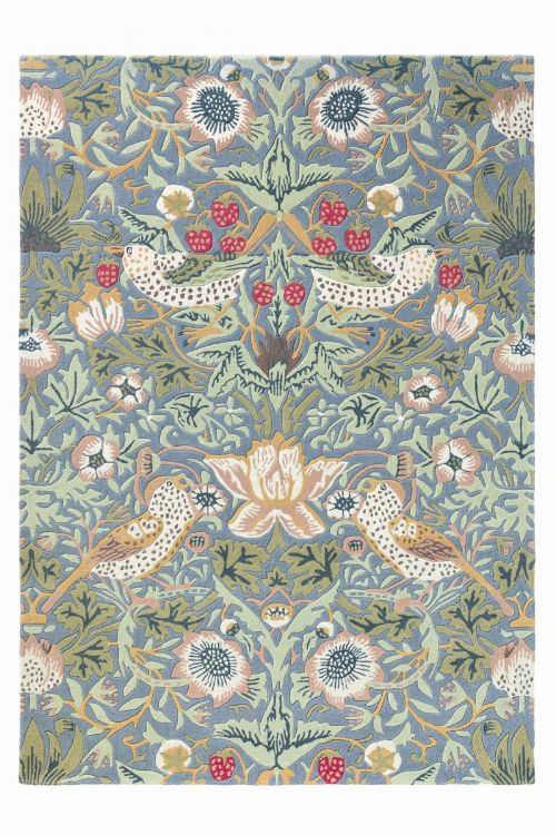 Bild: Morris & Co. Wollteppich Strawberry Thief (Slate; 170 x 240 cm)