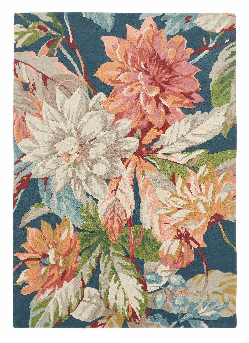Bild: Sanderson Teppich Dahlia&Roseship 50608 (Teal; wishsize)