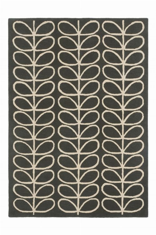 Bild: Orla Kiely Designerteppich Linear Stem Slate - Grau