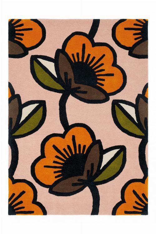 Bild: Orla Kiely Designerteppich Passion Flower Pink - Pink