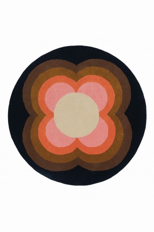 Bild: Orla Kiely Designerteppich Sunflower Pink (Pink; 200 x 200 cm)
