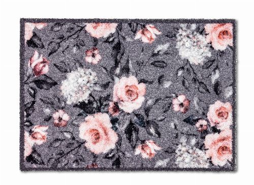 Bild: ASTRA Schmutzfangmatte - Pure und Soft Blumen (Grau/Rosa; 70 x 50 cm)