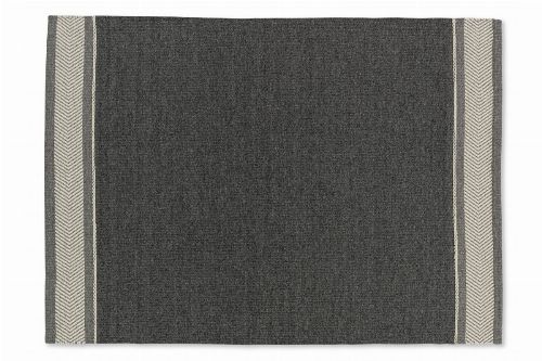 Bild: SCHÖNER WOHNEN Flachgewebeteppich - Botana Blockstreifen (Dunkelgrau/Beige; 240 x 170 cm)