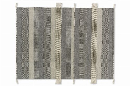 Bild: SCHÖNER WOHNEN Flachgewebeteppich - Botana Streifen (Beige/Grau; 240 x 170 cm)