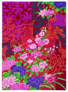 Bild: Blumenteppich Yara Garland 133300 (Rosa; 250 x 350 cm)