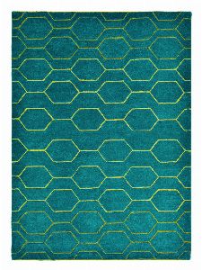 Bild: Retro Teppich Arris (Türkis; 250 x 350 cm)