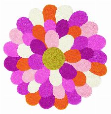 Bild: Teppich Funky Flower (Rosa; 110 x 110 cm)