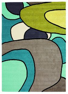 Bild: Designer Schurwollteppich Estella Comic 875008 (Türkis; 200 x 280 cm)