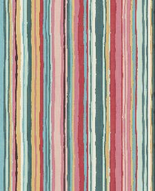 Bild: Eijffinger Vliestapete Stripes+ 377011 - dünne Pinselstriche (Bunt/Rot)
