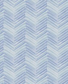 Bild: Eijffinger Tapete Stripes+ 377093 - Fischgrätmuster (Blau/Weiß)