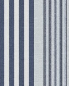 Bild: Eijffinger Streifentapete Stripes+ 377103 - Leinenoptik (Blau)