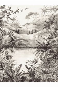 Bild: Eijffinger Fototapete 384604 - Tropical Charcoal Large (Schwarz/Weiß)