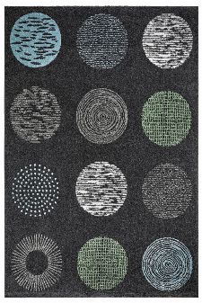 Bild: Moderner Teppich - Circles (Anthrazit; 120 x 170 cm)