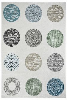 Bild: Moderner Teppich - Circles (Creme; 120 x 170 cm)