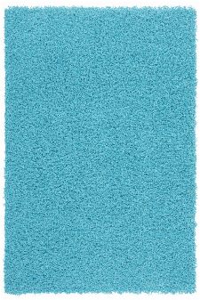 Bild: Günstiger Hochflorteppich - Funky (Aqua; 60 x 110 cm)