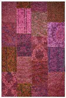 Bild: Jaquard Flachgewebe Teppich - Patchwork (Fuchsia; 57 x 110 cm)