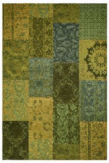 Bild: Jaquard Flachgewebe Teppich - Patchwork (Grün; 120 x 170 cm)