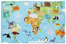 Bild: Kinder Spielteppich -Weltkarte (80 x 120 cm)