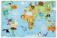 Bild: Kinder Spielteppich -Weltkarte (120 x 170 cm)