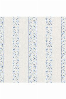 Bild: Rasch Textil Tapete 288758 Petite Fleur 4 - Blumen Streifen (Weiß/Blau)
