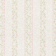 Bild: Rasch Textil Tapete 289090 Petite Fleur 4 - Blumen Streifen (Weiß/Rosa)